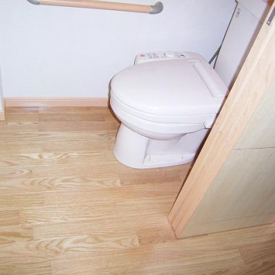 1階の既設トイレは建具を変えてバリアフリーにしました。